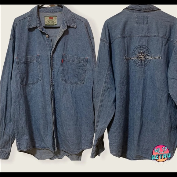 Vtg Levi Long Sleeve Jean Shirt